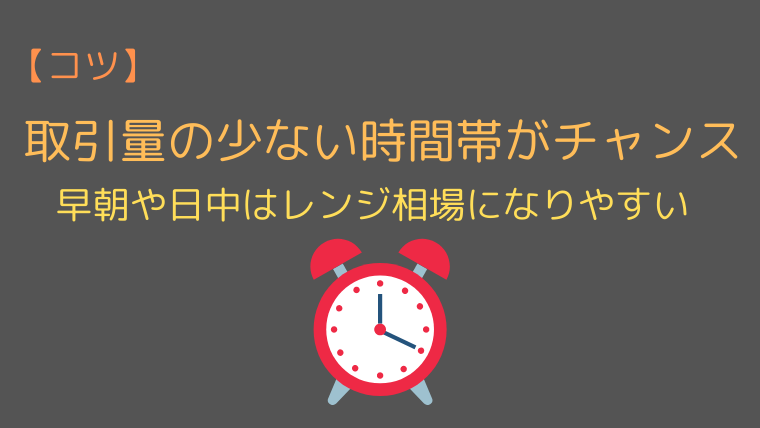取引量の少ない時間帯をねらう