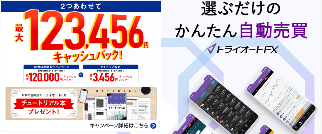 トライオートFX3000キャッシュバック