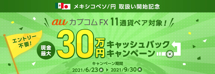 auカブコムFX キャッシュバックキャンペーン
